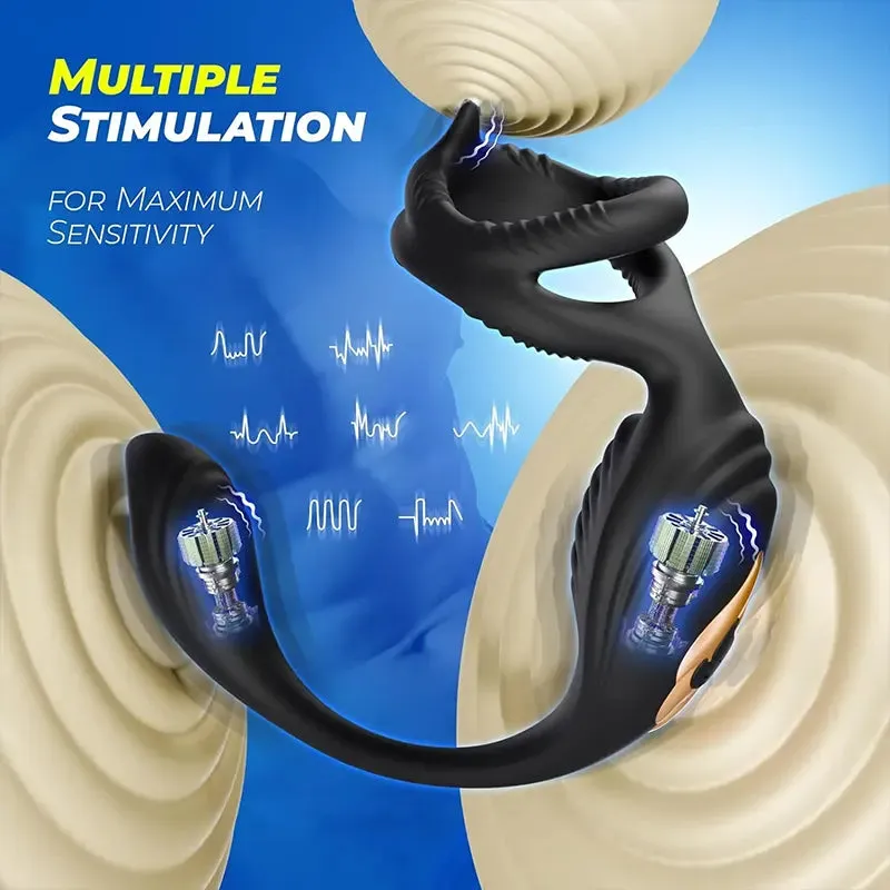 Dual Motor Vibrating Cock Ring with Remote Control