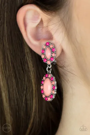 Earrings Positively Pampered - Orange Clip Ons
