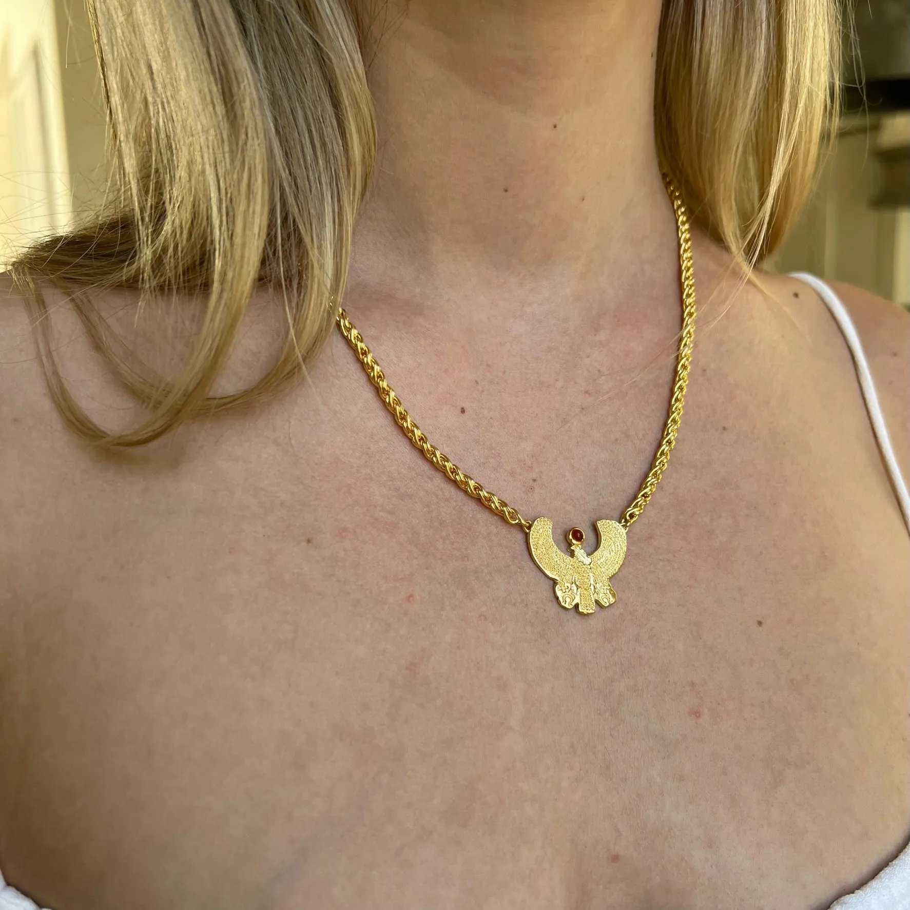 Egyptian Falcon Eye of Horus Necklace