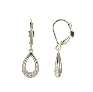 ELLE Gold Plated "Caramel" CZ Pear Shaped Dangle Earrings (SI5018)