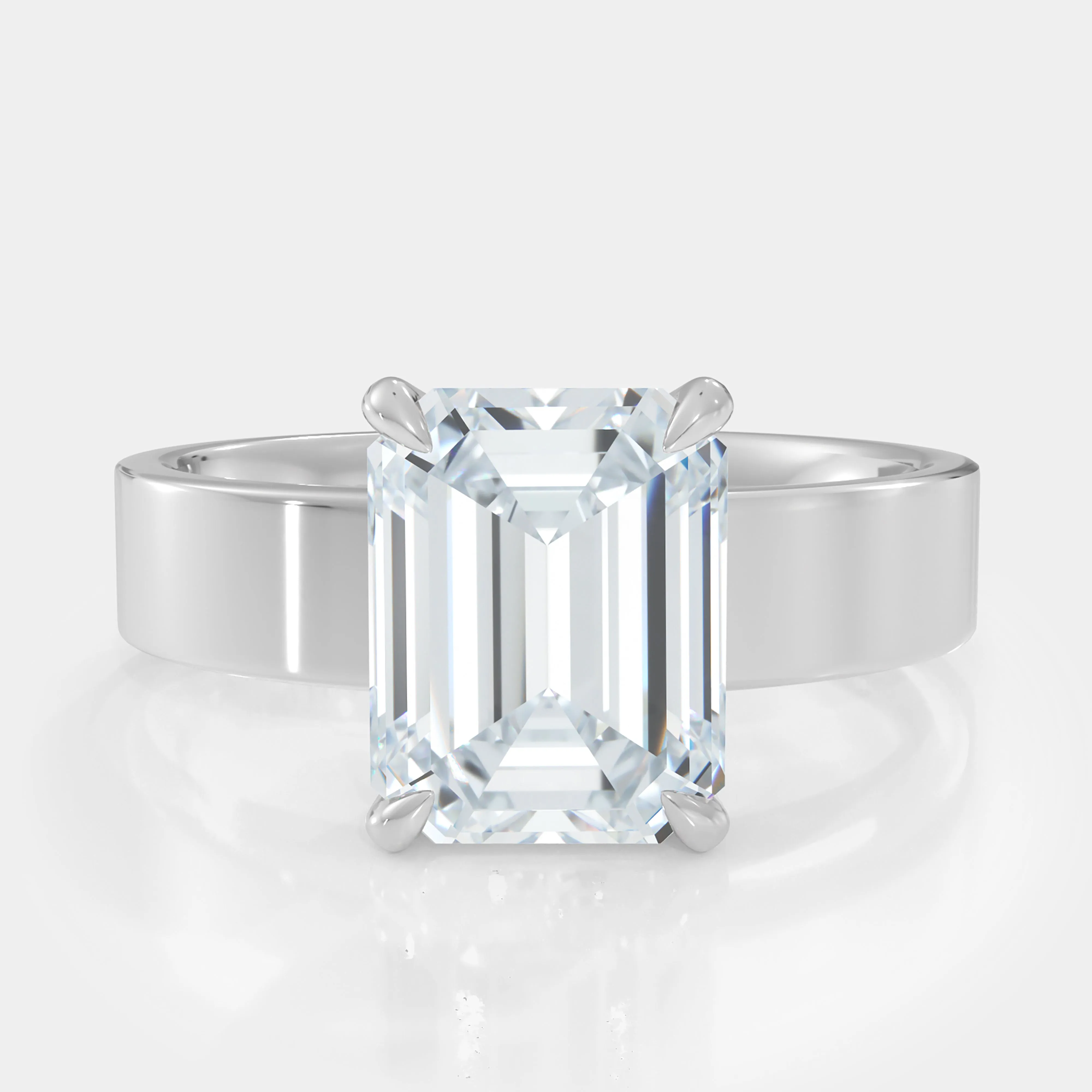 Emerald Cut Cigar Bezel Diamond Ring