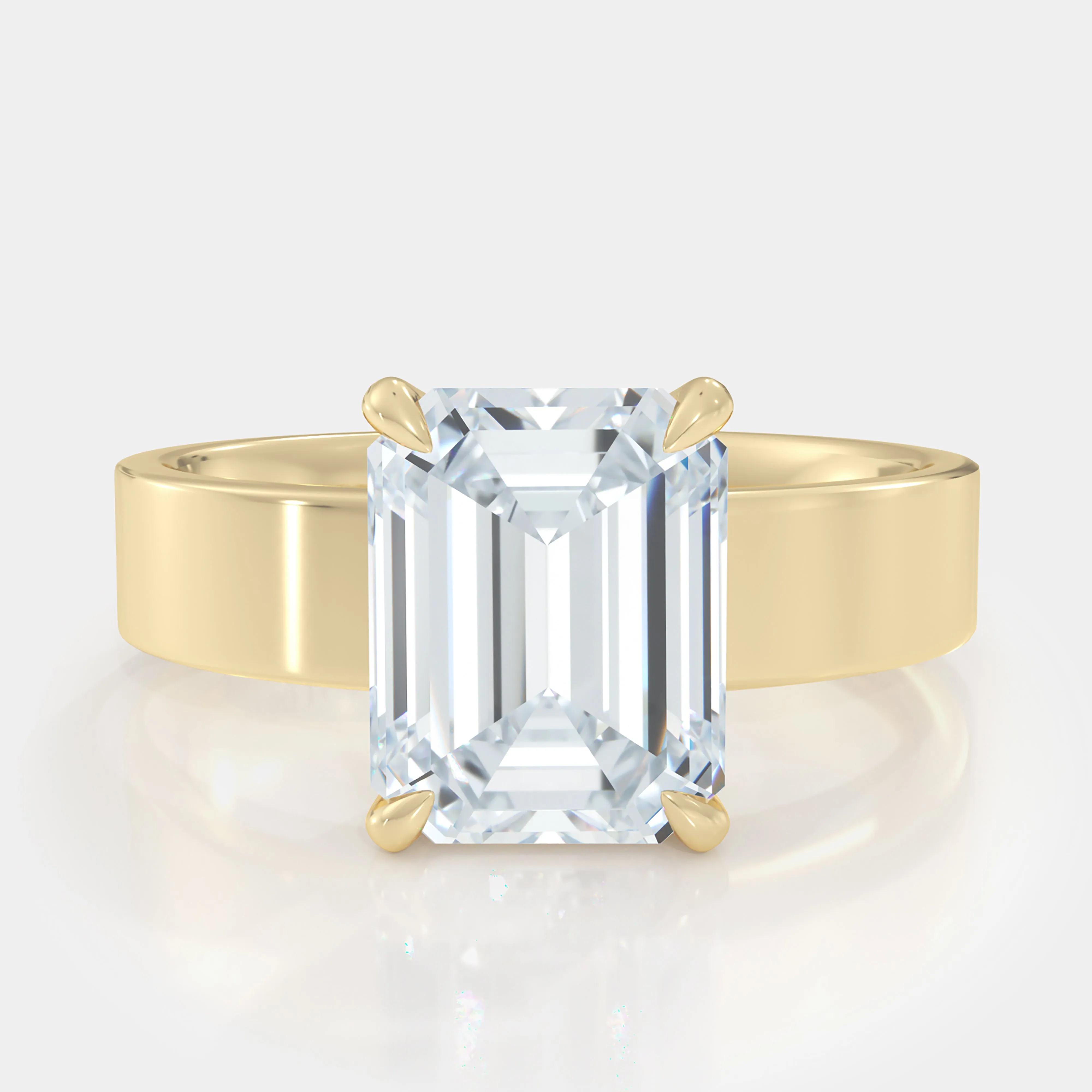 Emerald Cut Cigar Bezel Diamond Ring