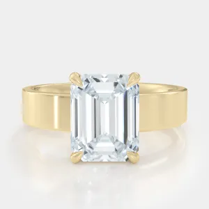 Emerald Cut Cigar Bezel Diamond Ring