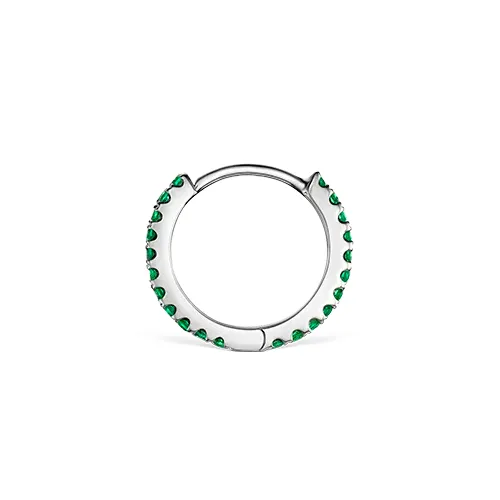 Emerald Eternity Hoop Earring by Maria Tash in White Gold