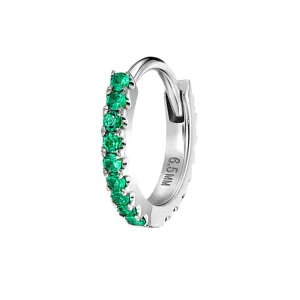 Emerald Eternity Hoop Earring by Maria Tash in White Gold