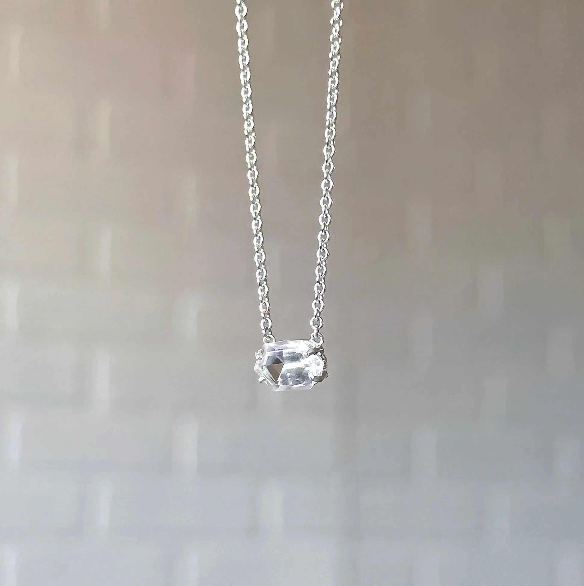 Emerson Quartz Necklace in Silver