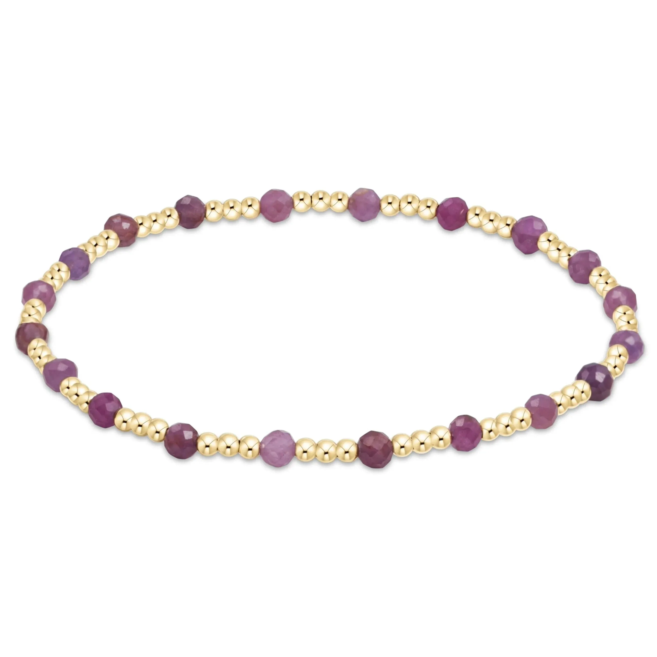 Enewton gemstone gold sincerity pattern 3mm bead bracelet - ruby
