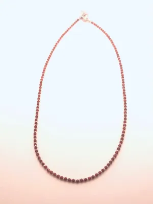 Garnet and Hill Tribe Silver Necklace
