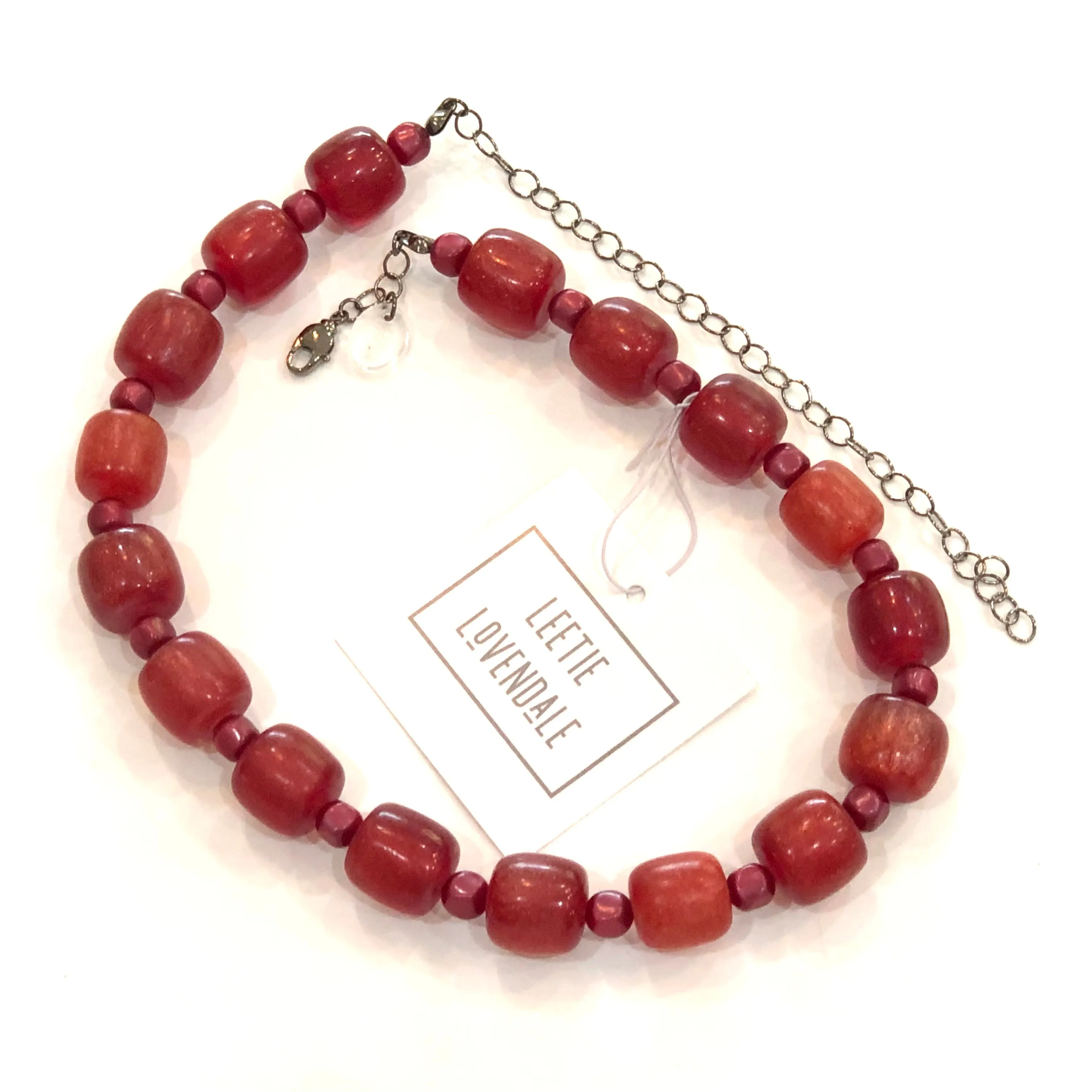 Garnet Glitter Marco Statement Necklace