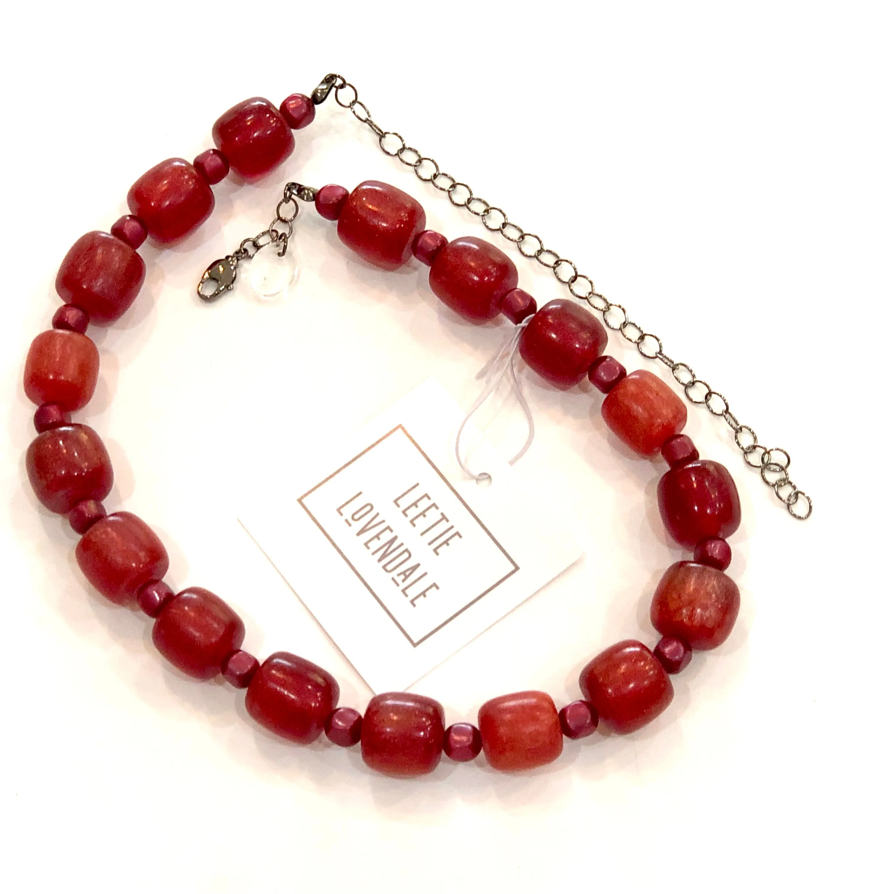 Garnet Glitter Marco Statement Necklace