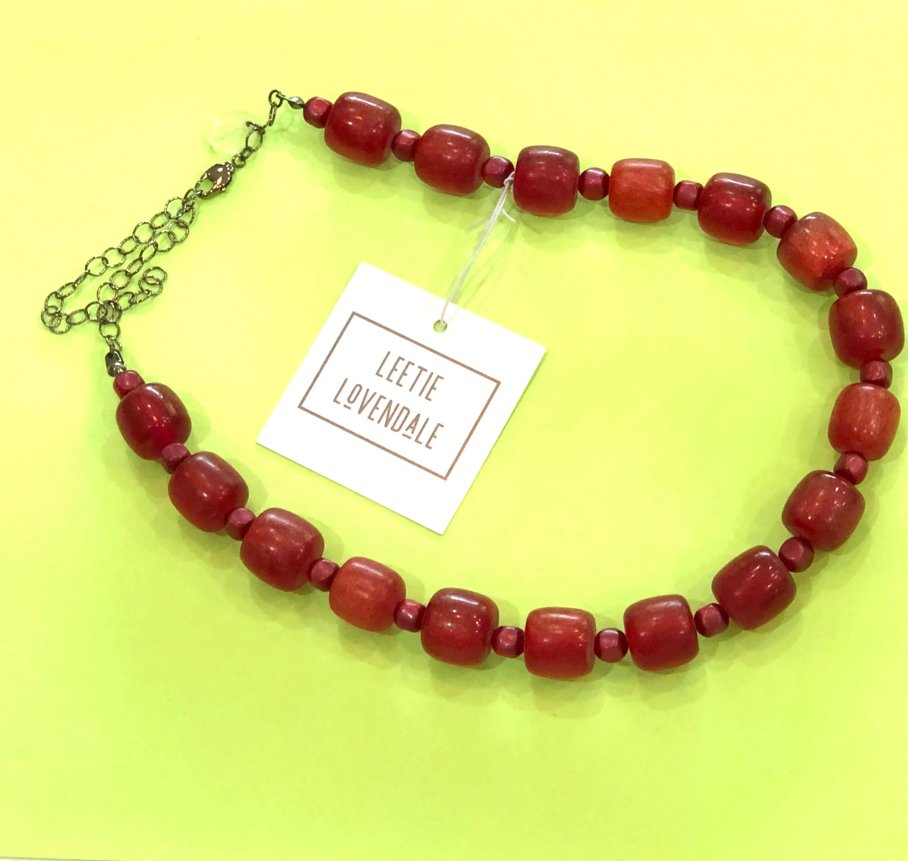 Garnet Glitter Marco Statement Necklace