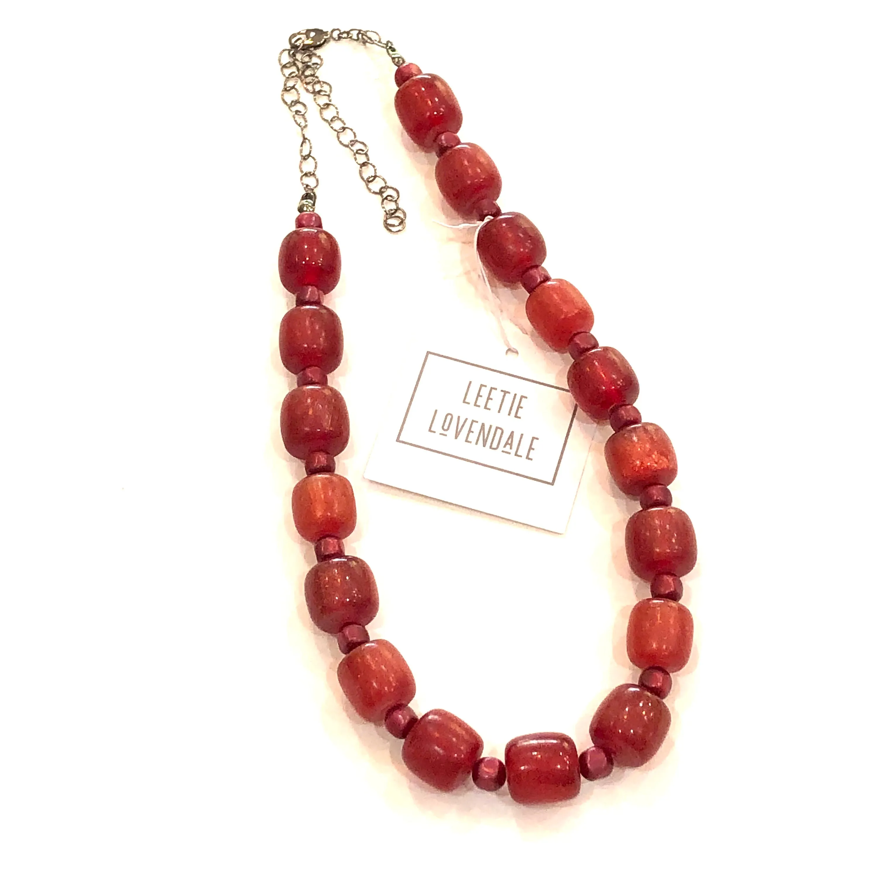 Garnet Glitter Marco Statement Necklace
