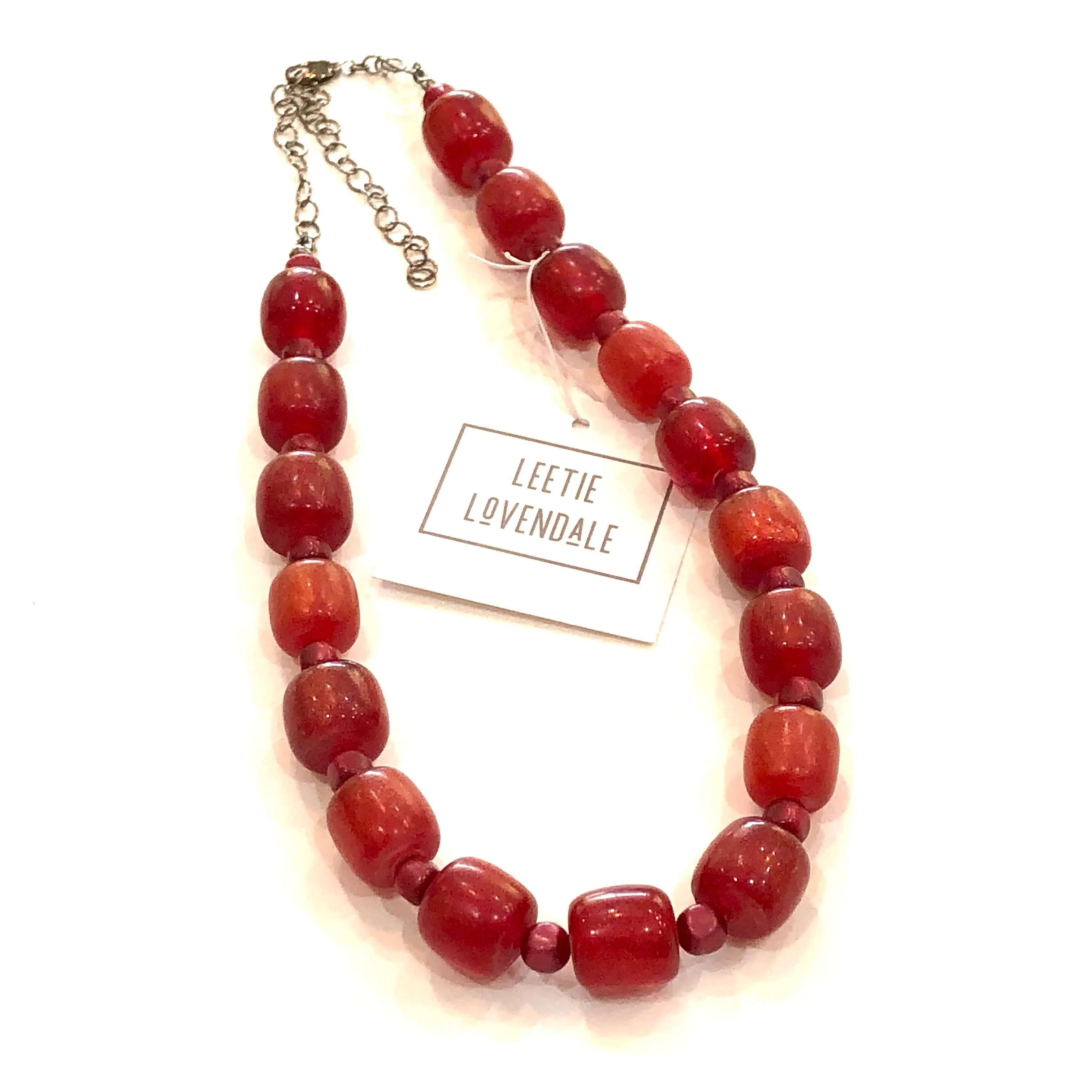 Garnet Glitter Marco Statement Necklace