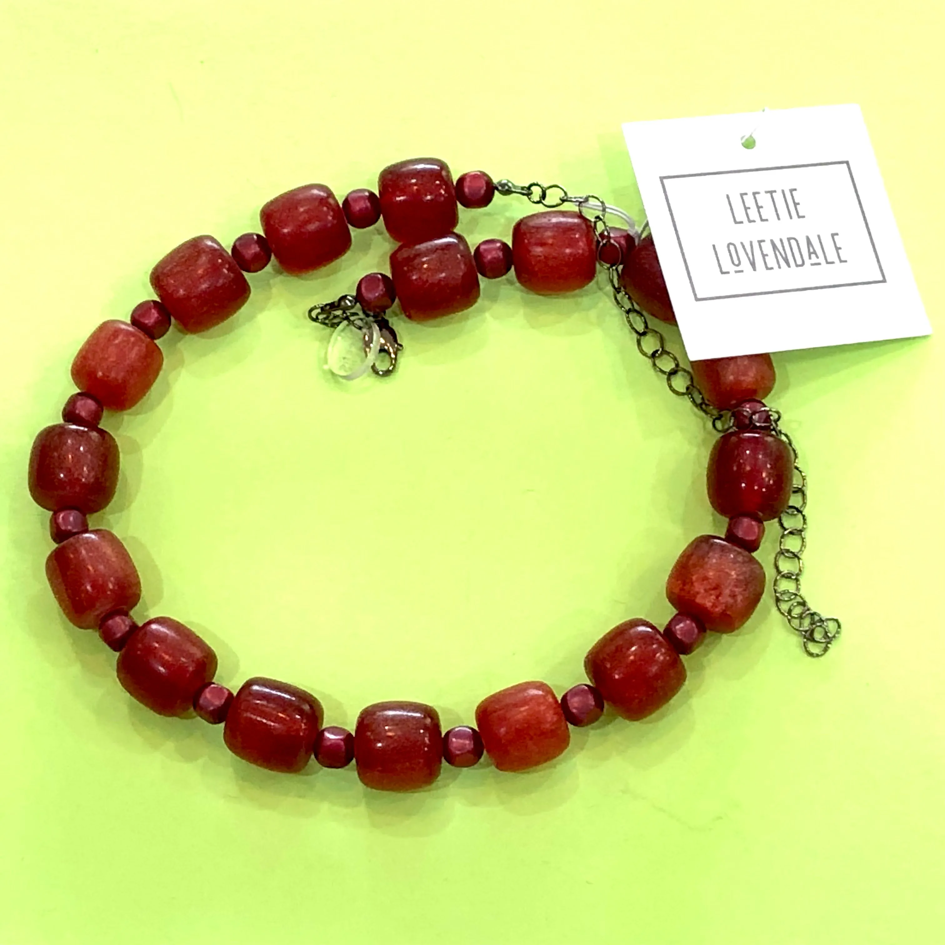 Garnet Glitter Marco Statement Necklace