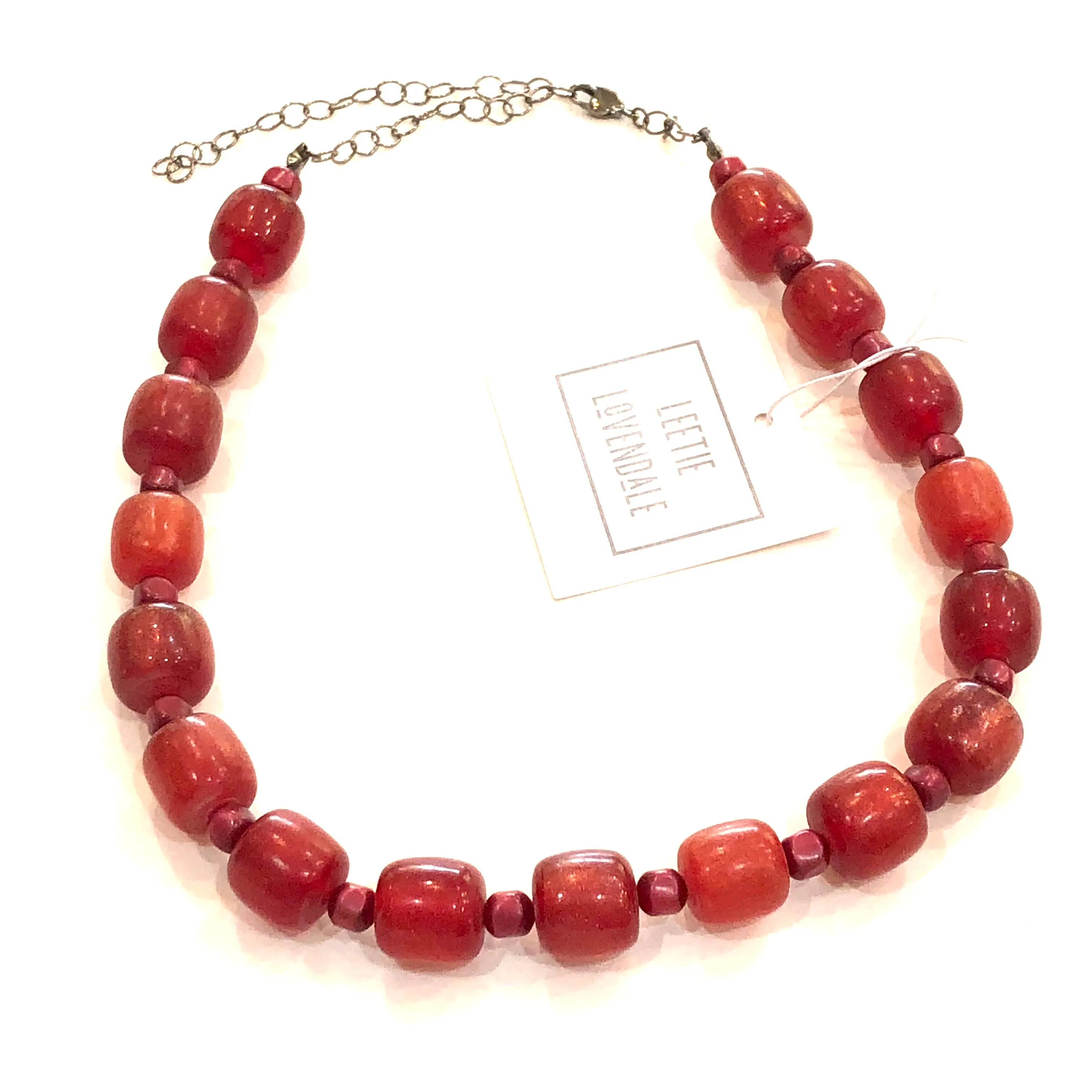 Garnet Glitter Marco Statement Necklace