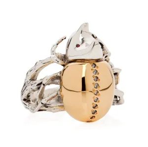 Gilded Rhino Beetle Ring by Yasmin Everley