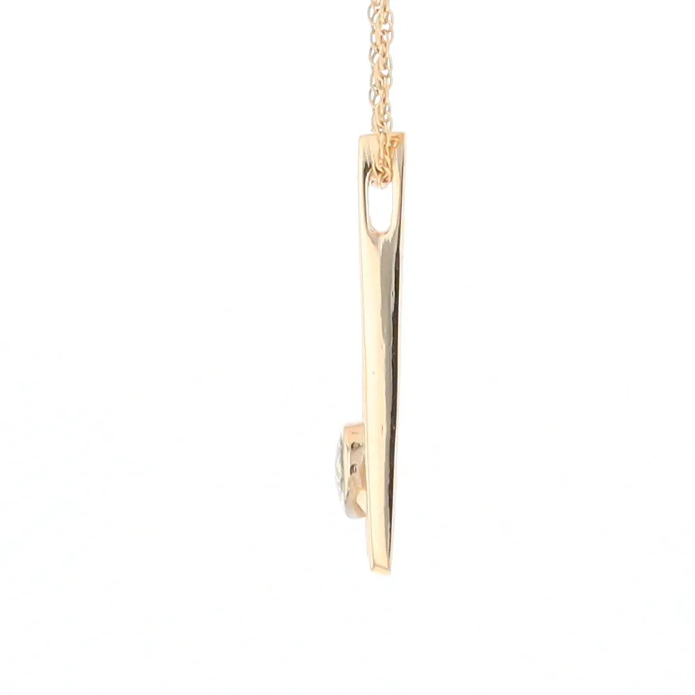 Gold Quartz Necklace Round Inlay Long Open Rectangle Design Pendant