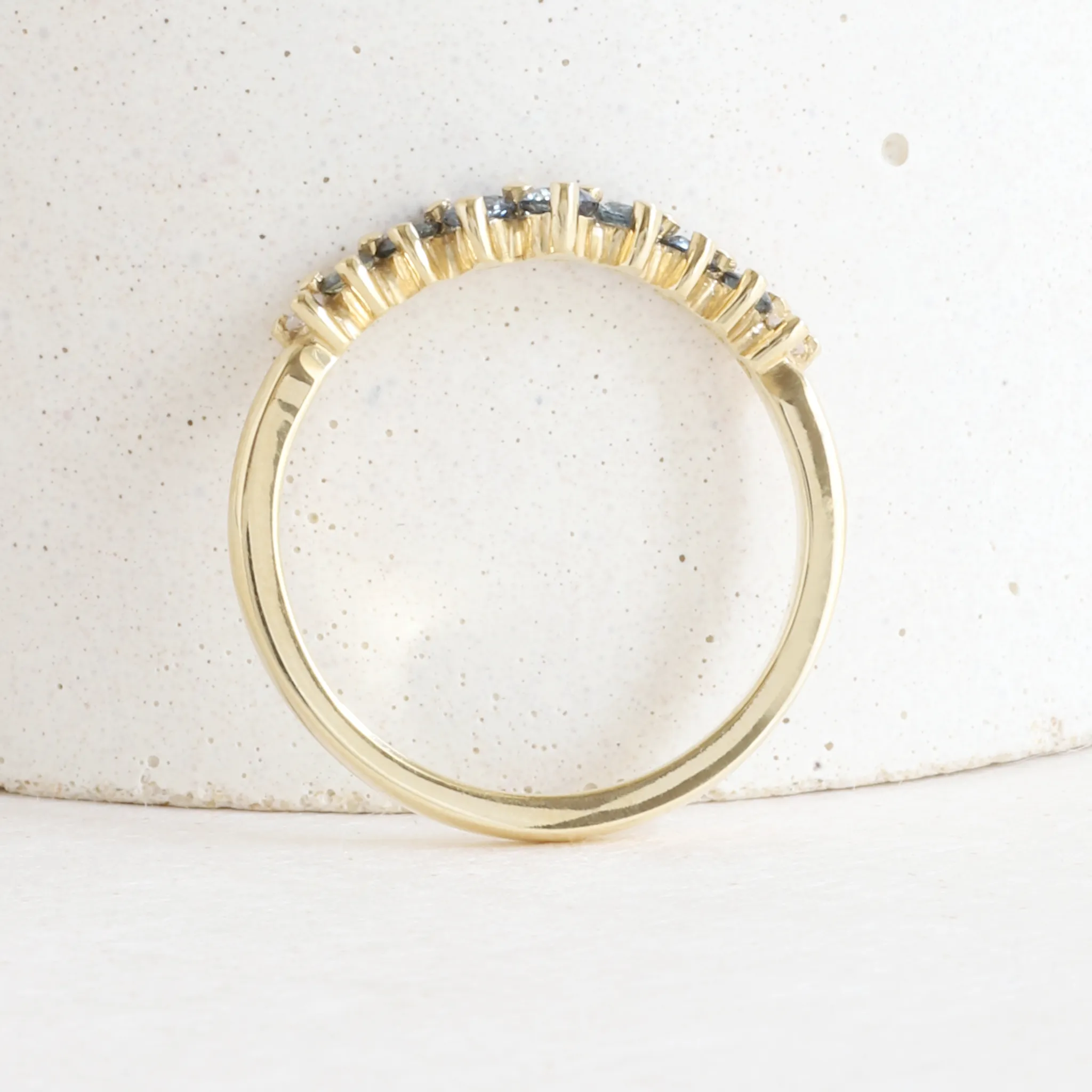Gradient Sapphire Diadem Band in Yellow