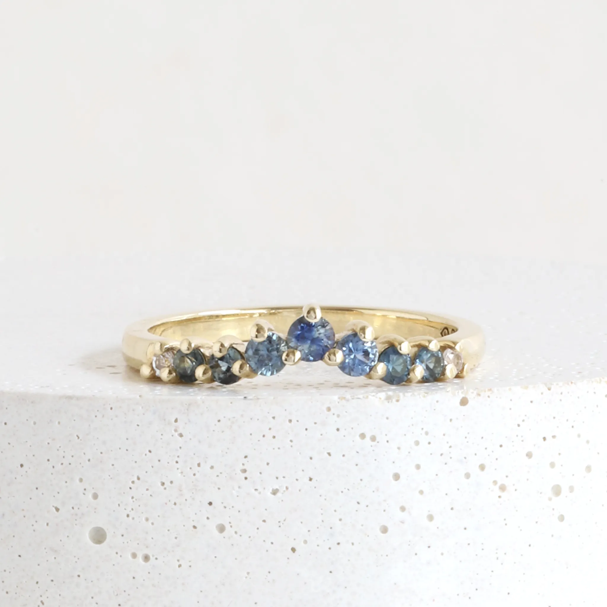 Gradient Sapphire Diadem Band in Yellow