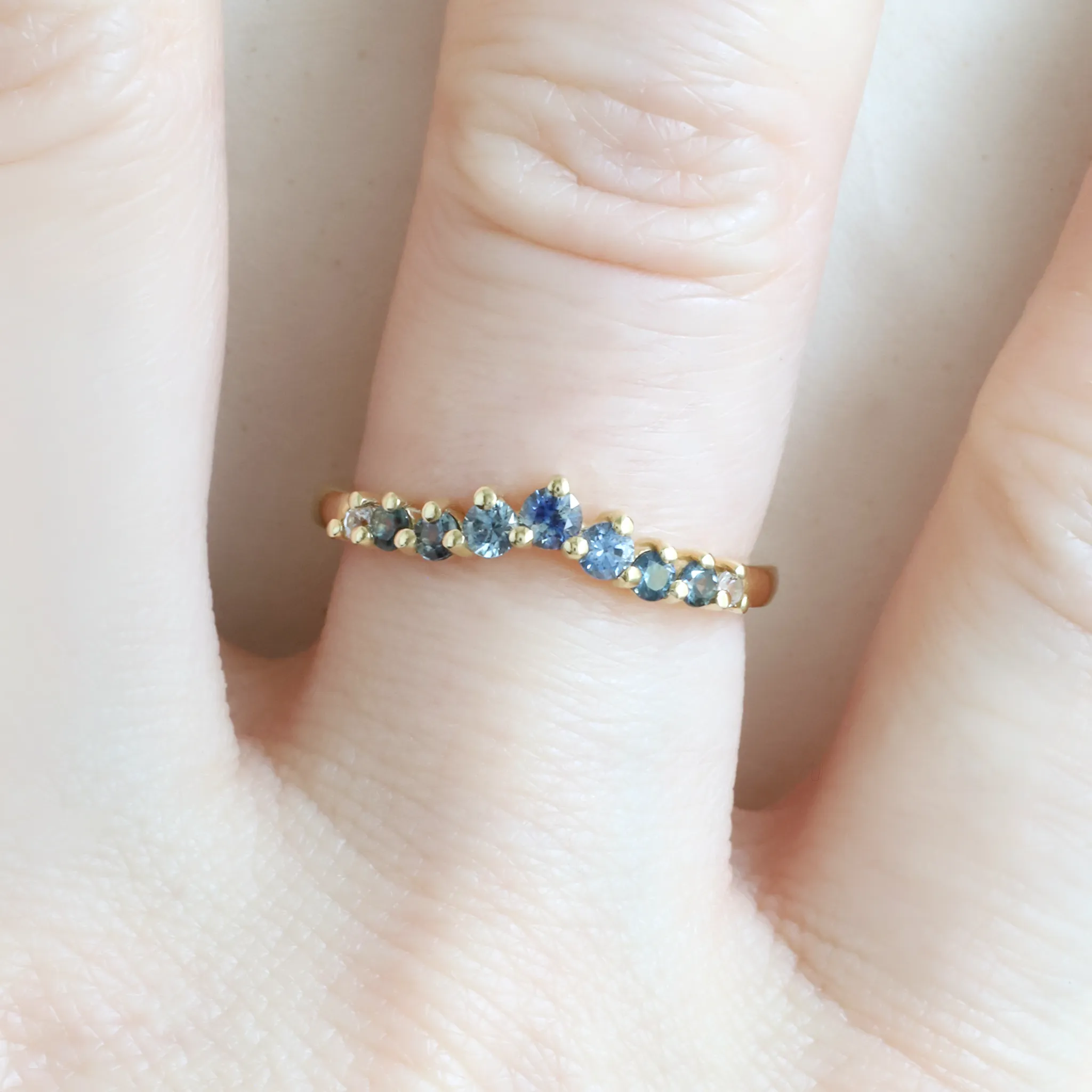 Gradient Sapphire Diadem Band in Yellow