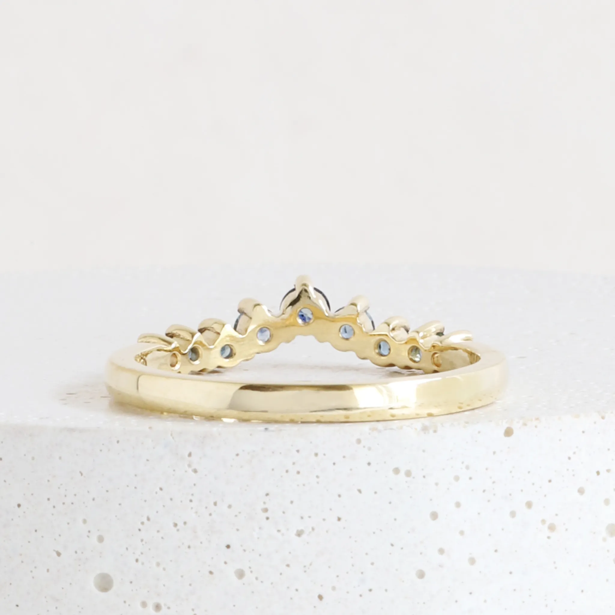 Gradient Sapphire Diadem Band in Yellow