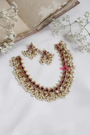 Grand Ruby Guttapusalu Necklace Set