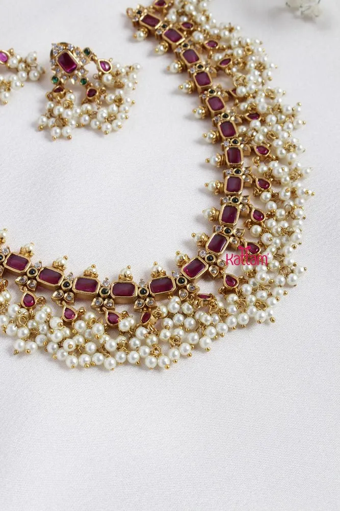 Grand Ruby Guttapusalu Necklace Set