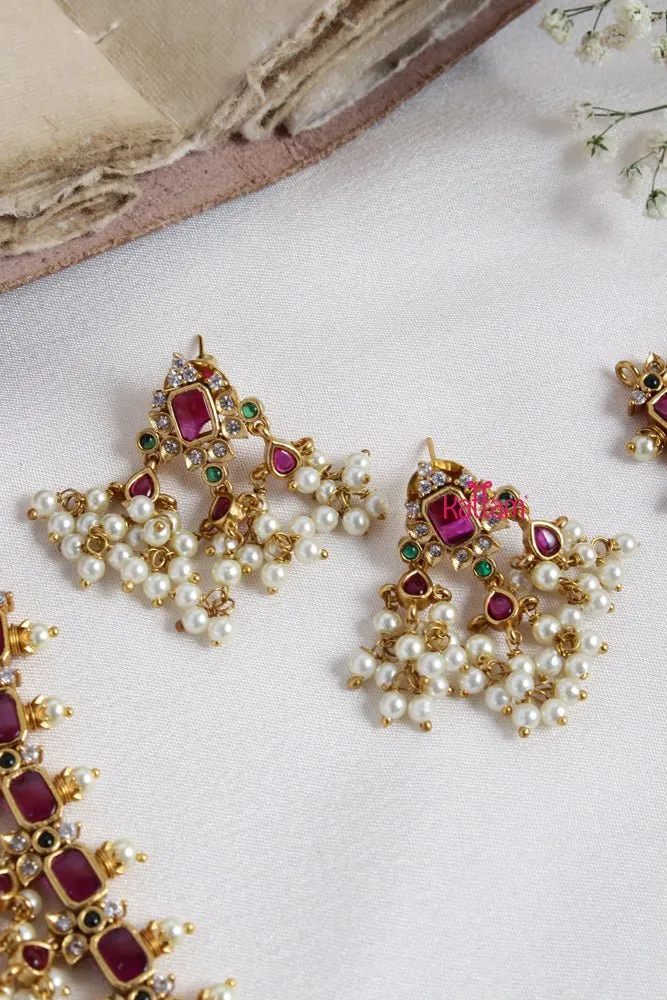 Grand Ruby Guttapusalu Necklace Set