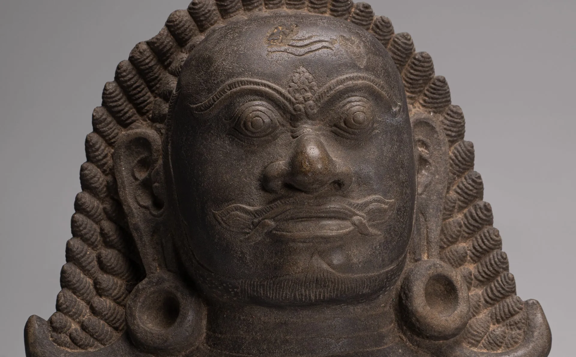 Guardian Statue - Antique Khmer Stone Angkor Wat Style Yaksha Temple Guardian - 42cm / 17"