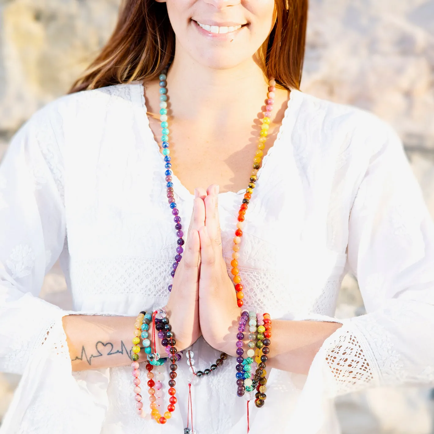 Happy Buddha Balance Chakra Mala - Be Present & Protected