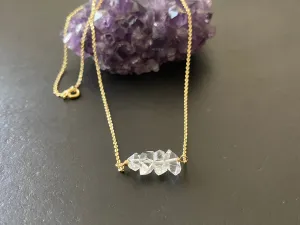 Herkimer diamond necklace, gemstone necklace, gifts for her, 14k gold filled chain, April birthstone , Minimalist Jewelry, layering necklace