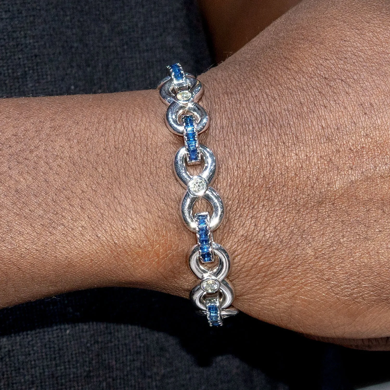 High End Jewelry - Iced Out Sapphire Bracelet