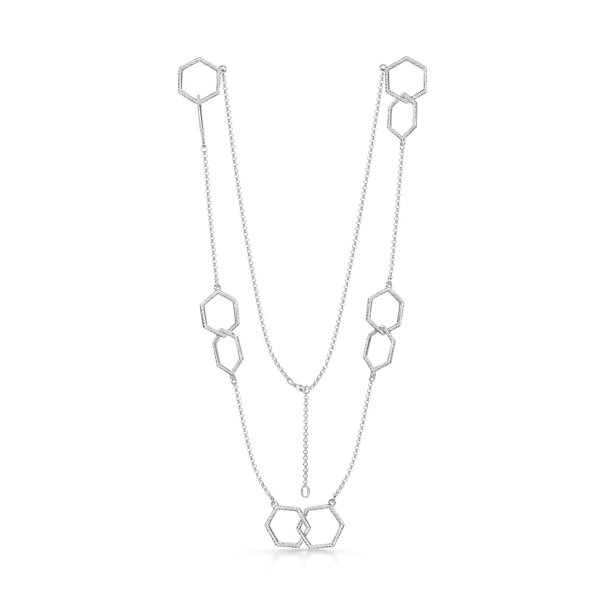 Honeycomb Medium 10-link Chain Necklace in Sterling Silver