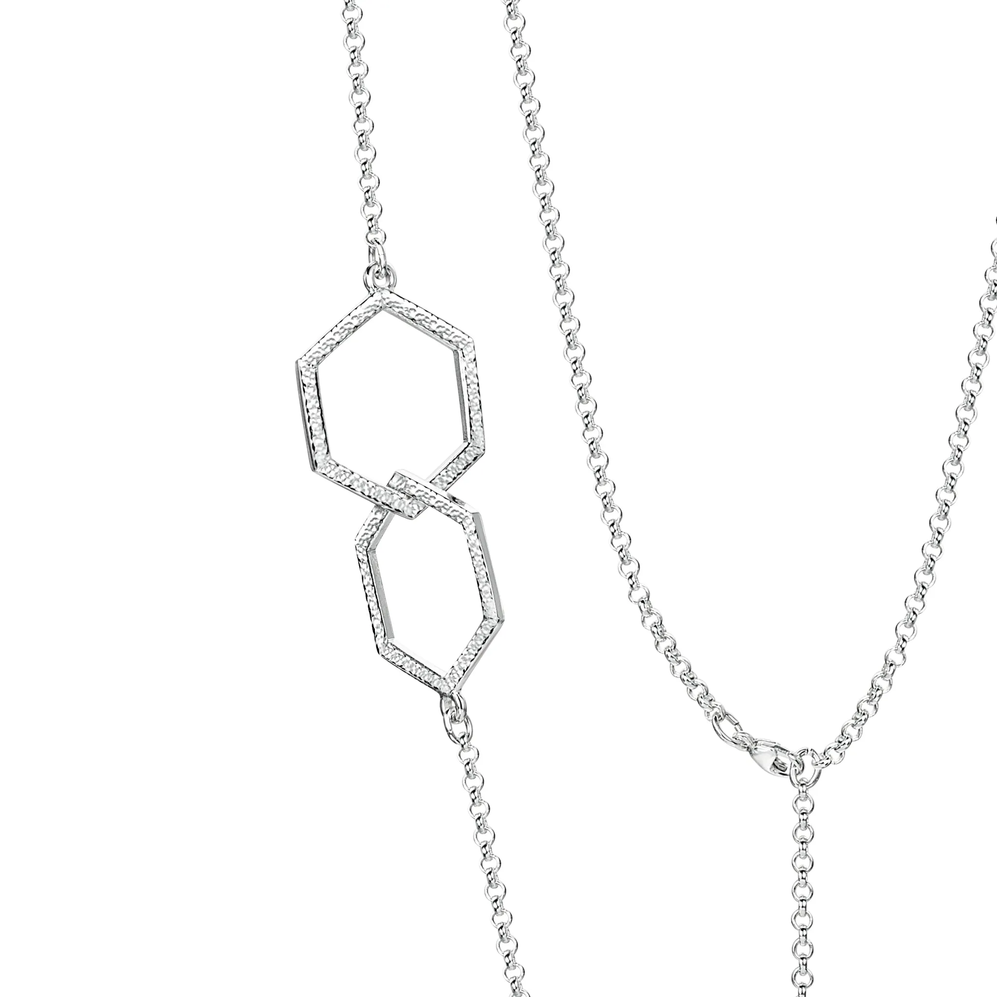 Honeycomb Medium 10-link Chain Necklace in Sterling Silver