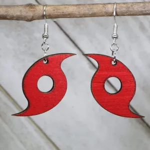 Hurricane Symbol Wooden Dangle Earrings by Cate's Concepts, LLC