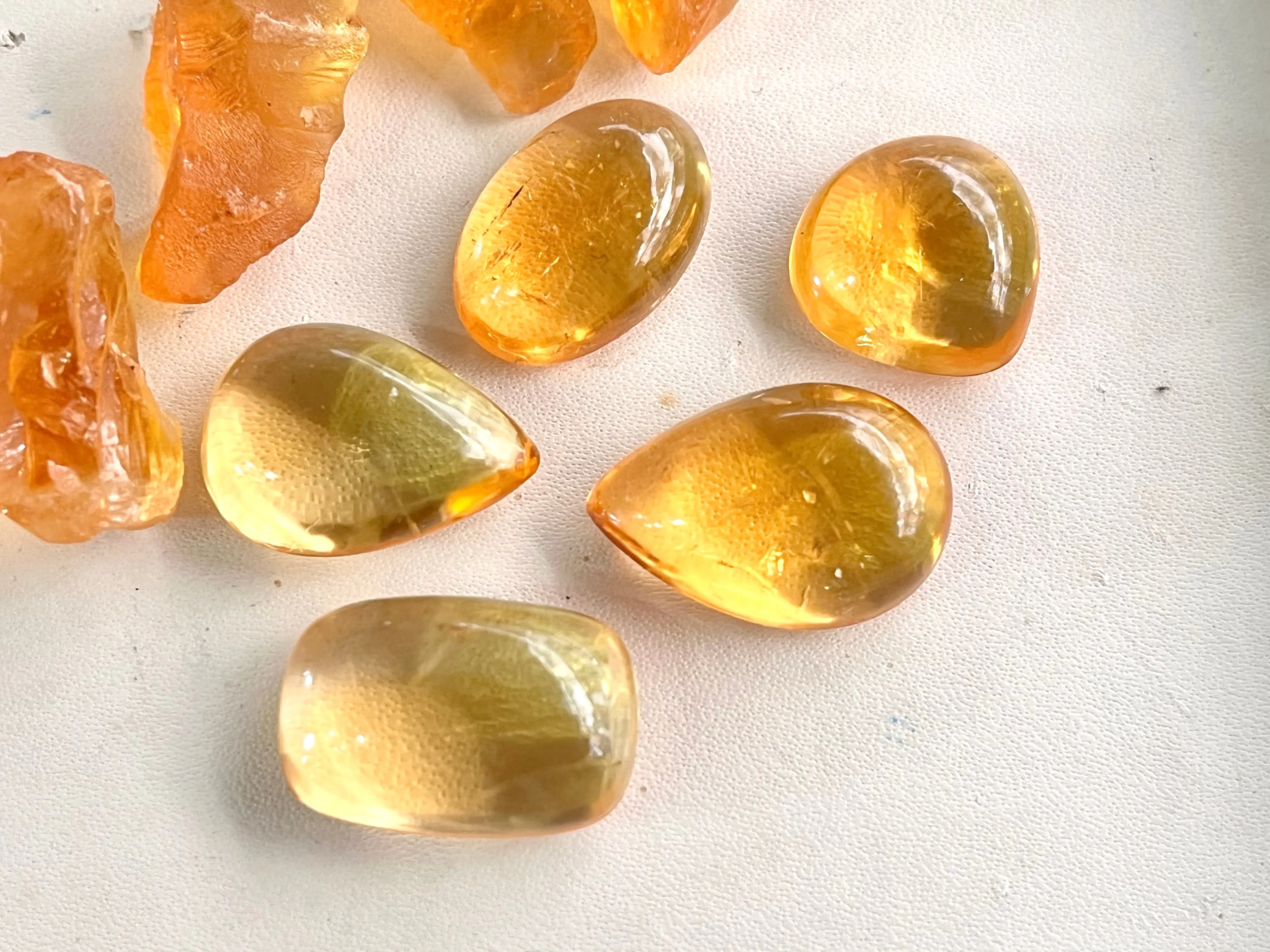 Intense Citrine Cabochon Mix Shape Lot