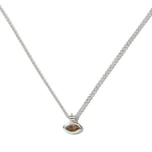 Iris Necklace, Smokey Quartz, Silver