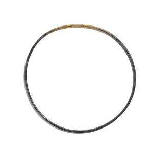Knitted Oxidized Silver And Gold Necklace