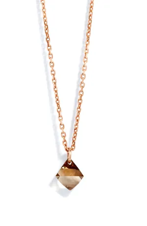Large Diamond Drop Necklace in 18k Rose Gold