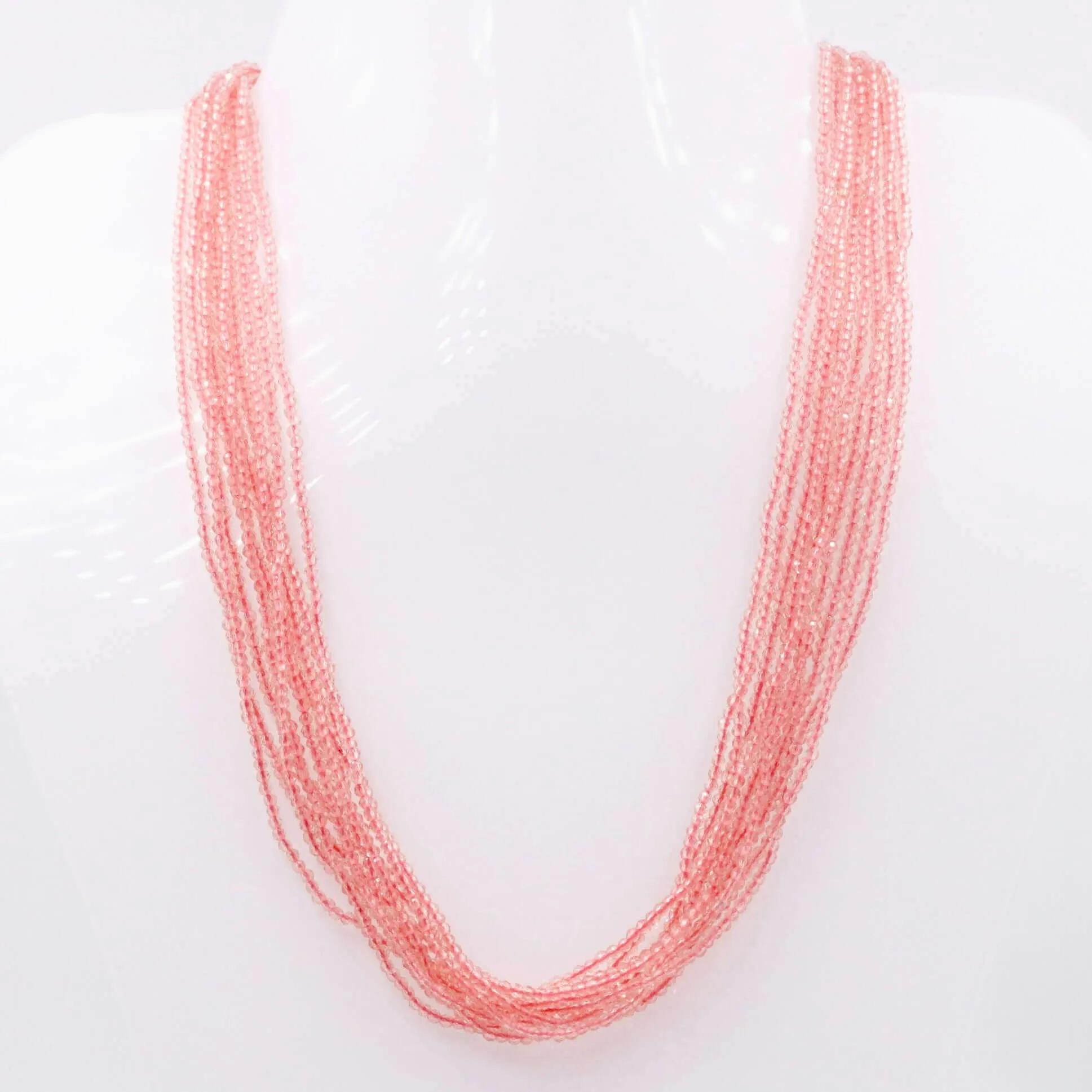 Layered CZ Necklace Crystal Necklace Beaded Necklace Long Necklace Layered Necklace Indian Necklace Fashion Necklace 2mm Faceted Necklace SKU 6142862