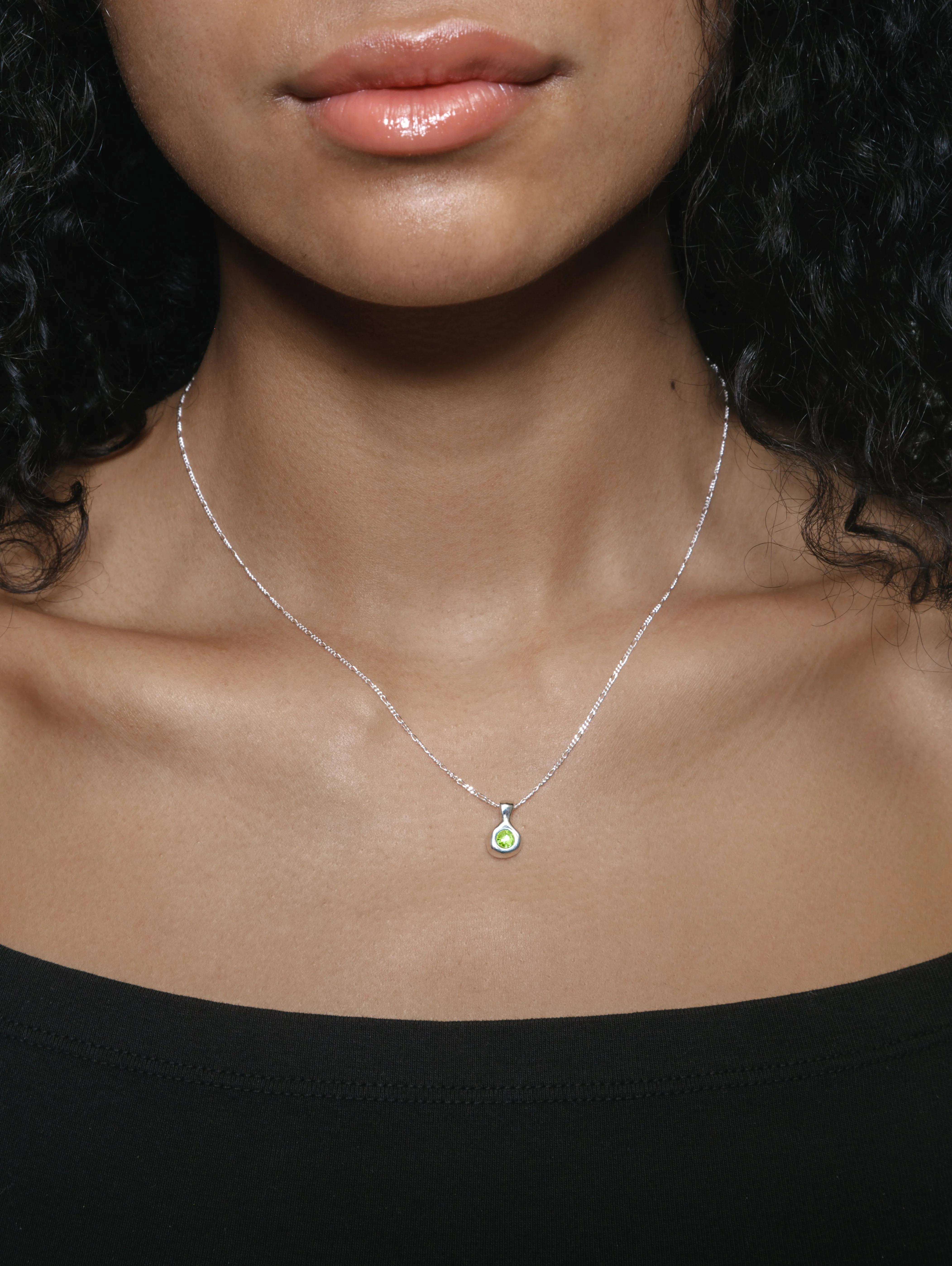 Liv Necklace in Green and Sterling Silver (Sample)