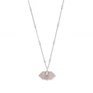 Love Goddess Rose Quartz Double Point Necklace SNCC3192
