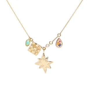 Lucky Starburst Charms Necklace
