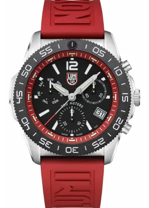 LUMINOX PACIFIC DIVER BLACK DIAL CHRONOGRAPH RED BAND XS.3155
