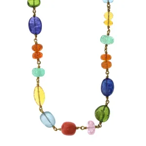 Mallary Marks 22K and 18K Yellow Gold Multi Stone Necklace