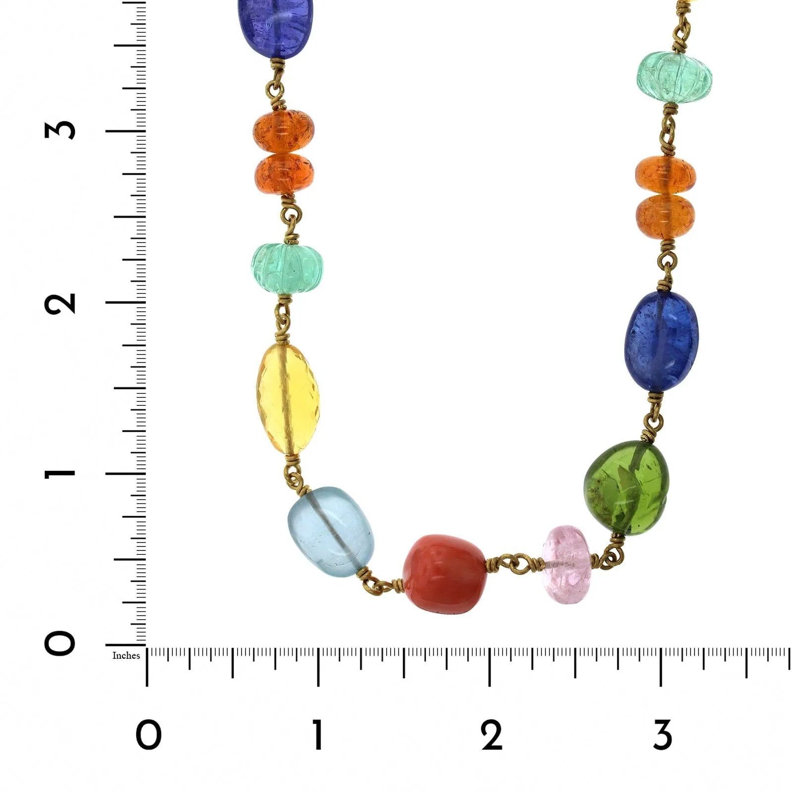 Mallary Marks 22K and 18K Yellow Gold Multi Stone Necklace