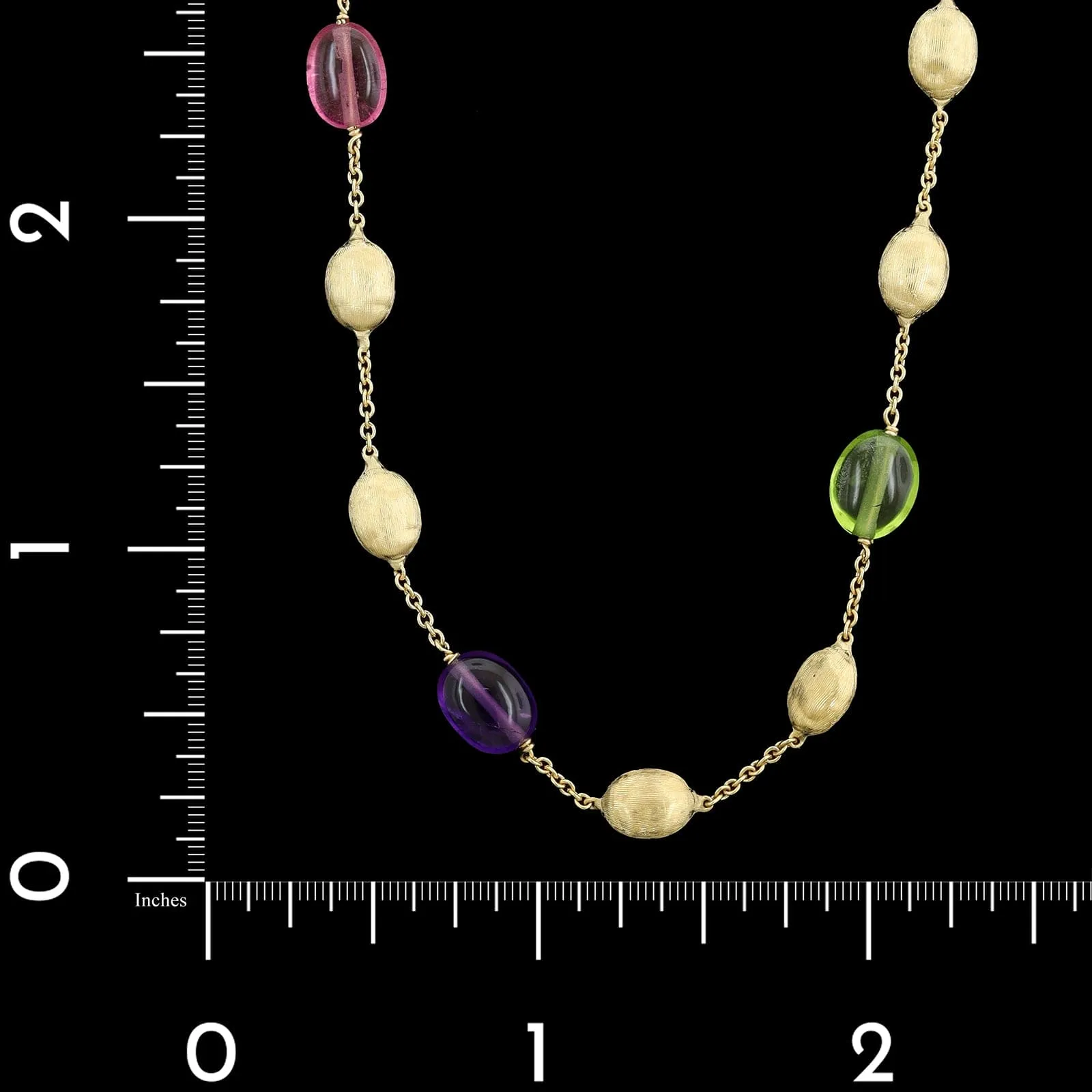 Marco Bicego 18K Yellow Gold Estate Gemstone Confetti Necklace