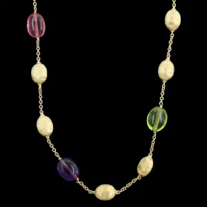 Marco Bicego 18K Yellow Gold Estate Gemstone Confetti Necklace