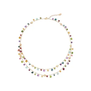 Marco Bicego Africa 18K Yellow Gold Mix Stone Double Strand Necklace