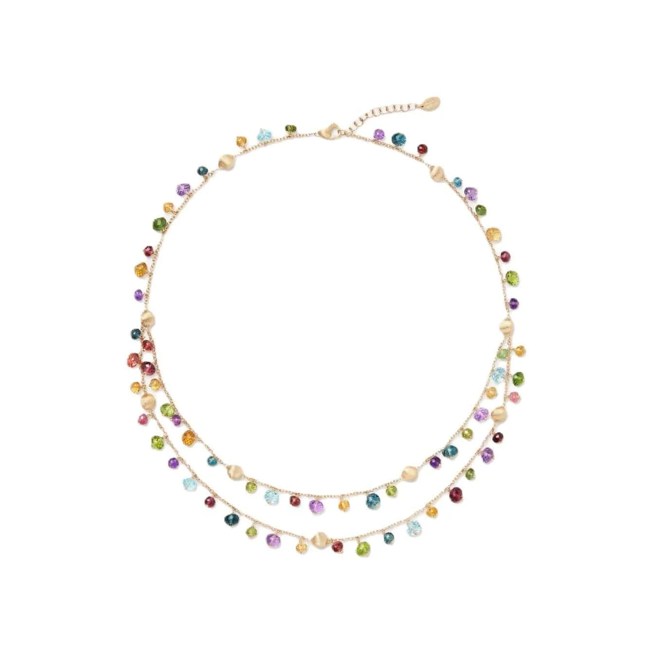 Marco Bicego Africa 18K Yellow Gold Mix Stone Double Strand Necklace